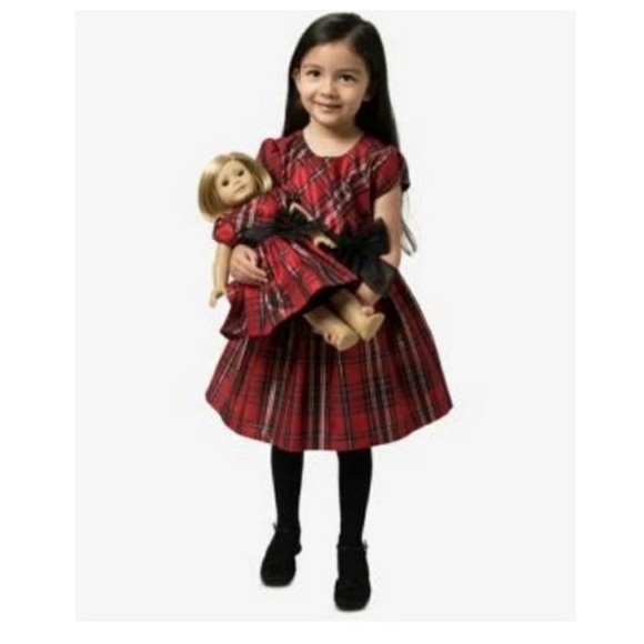 Bonnie Jean Red Black Plaid Holiday Dress Sz 5 - Picture 2 of 11